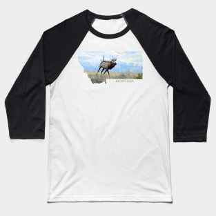 Montana- Bull Elk Baseball T-Shirt